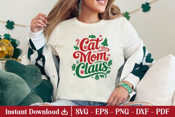 Cat Mom Claus SVG Christmas Cut File Review